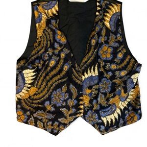 Vintage Fashion Fantasy Beaded Floral Paisley Vest L